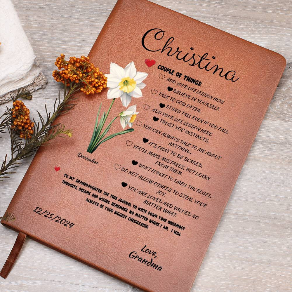 Personalized Name Granddaughter Journal, Birth Flower Journal