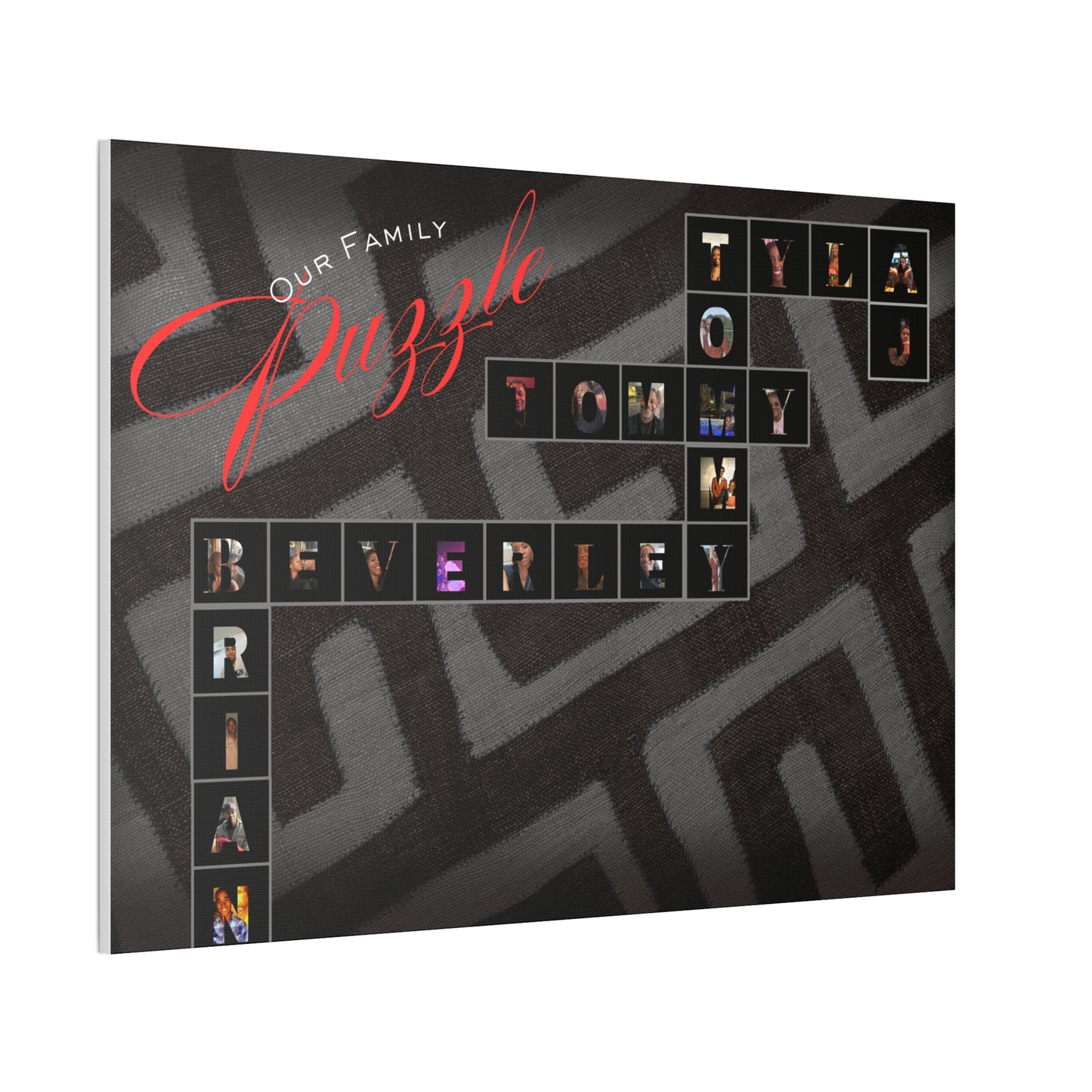 Our Family Puzzle - Personalized Family Puzzle Canvas Print, Custom Wall Art, Unique Keepsake