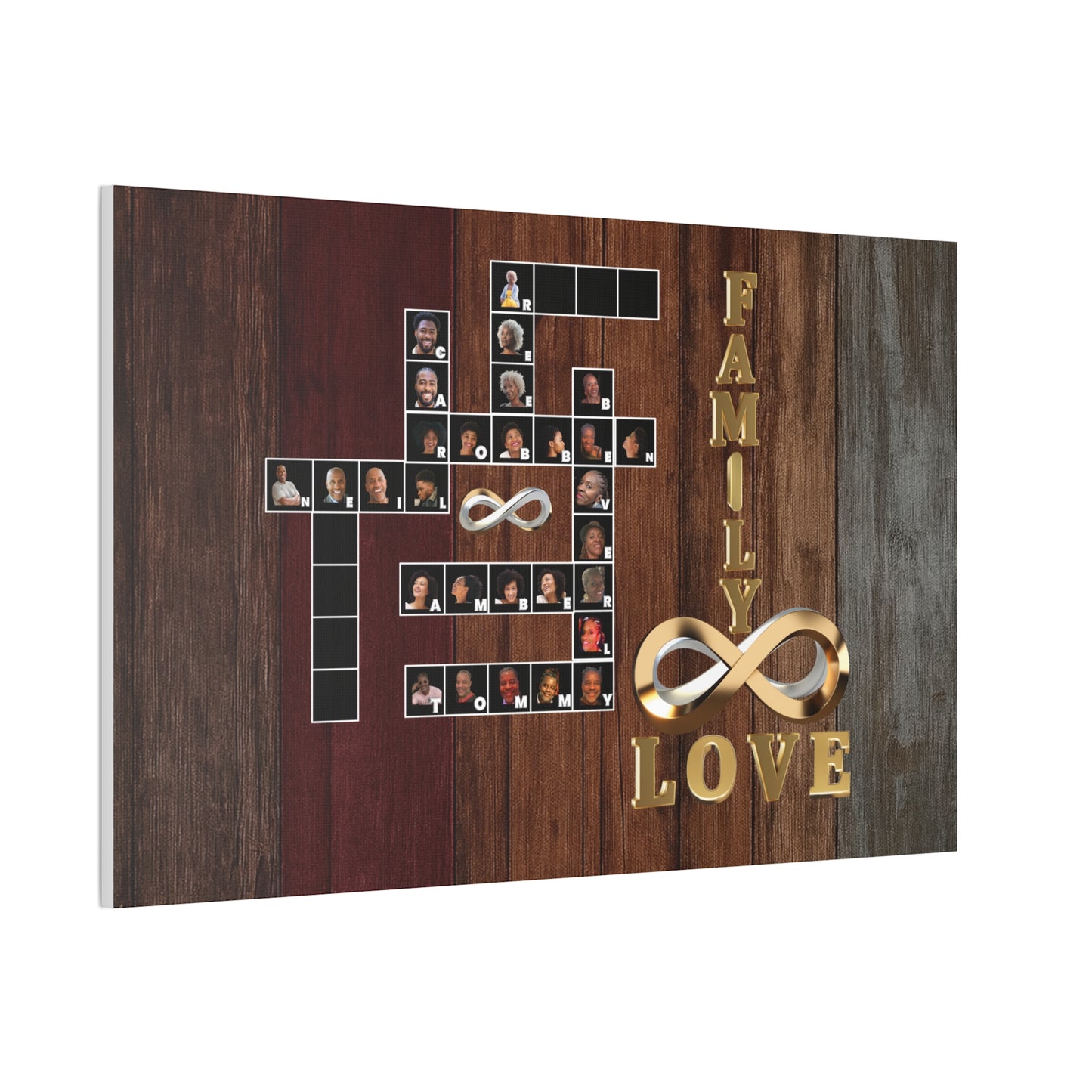 Family Crossword Puzzle Love Canvas Art, Personalized Family Portrait