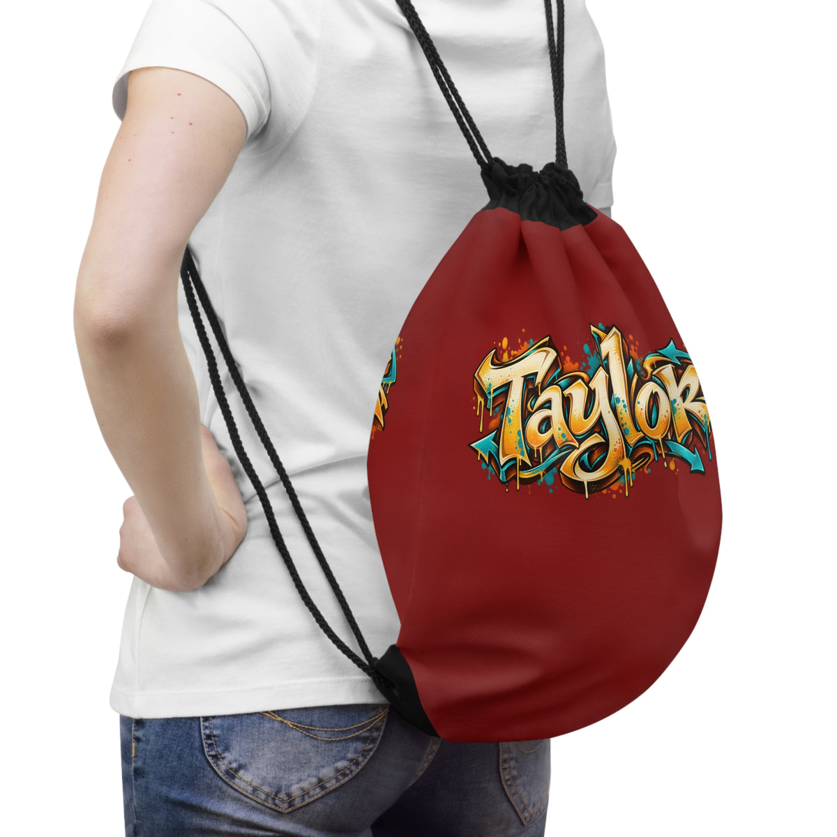 Copy of Copy of Graffiti Drawstring Bag - Colorful Street Art Cinch Sack - Personalize it with your name!