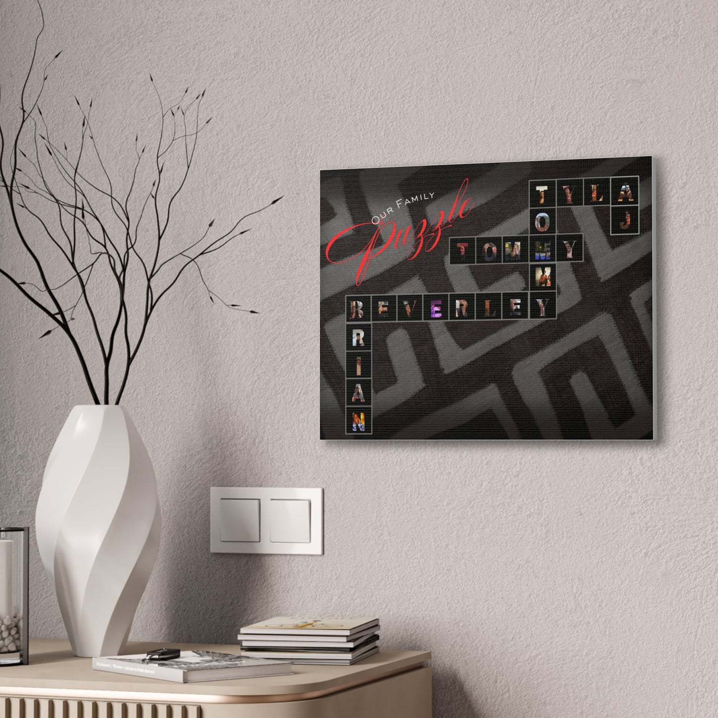 Our Family Puzzle - Personalized Family Puzzle Canvas Print, Custom Wall Art, Unique Keepsake