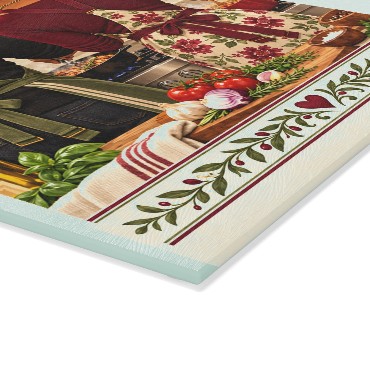 Personalized Glass Cutting Board With Your Name and Illustrated Likeness