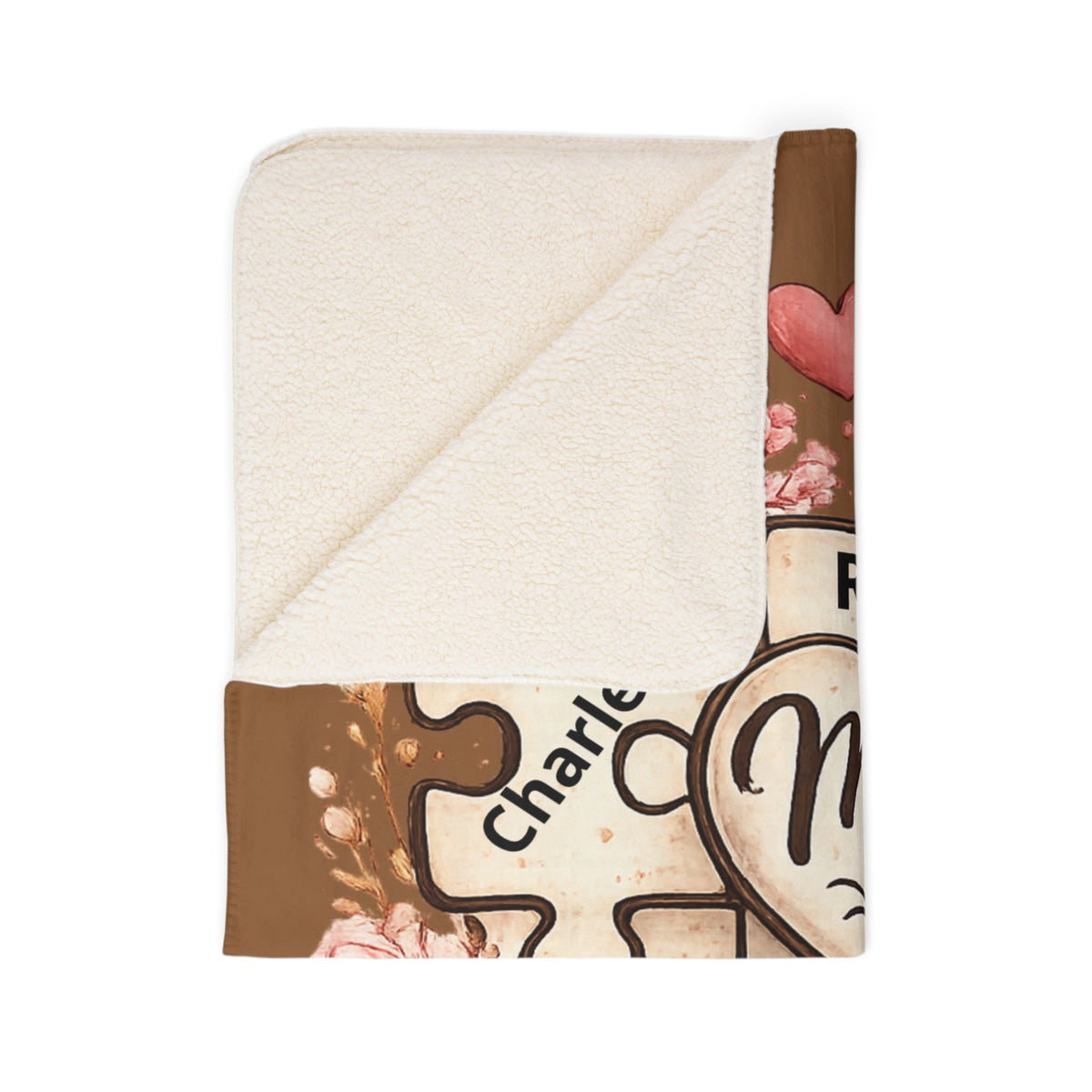 Personalized Mom Puzzle Fleece Blanket — "You Are the Piece That Holds Us Together" (Mom Fuel Coffee Design)- live personalization