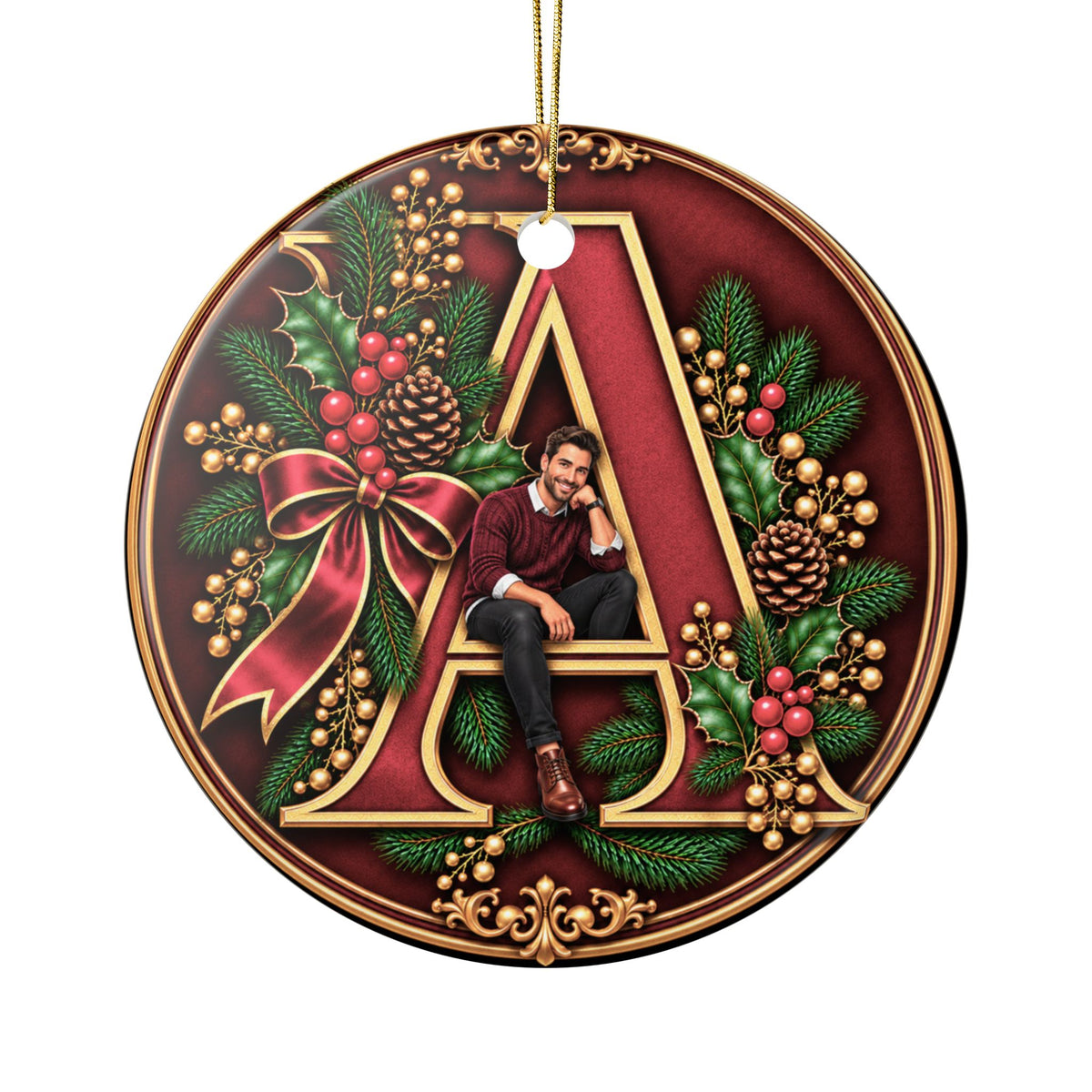 Personalized Christmas Ornament with Your Name & Animated Likeness – A-Z Custom Family Keepsake