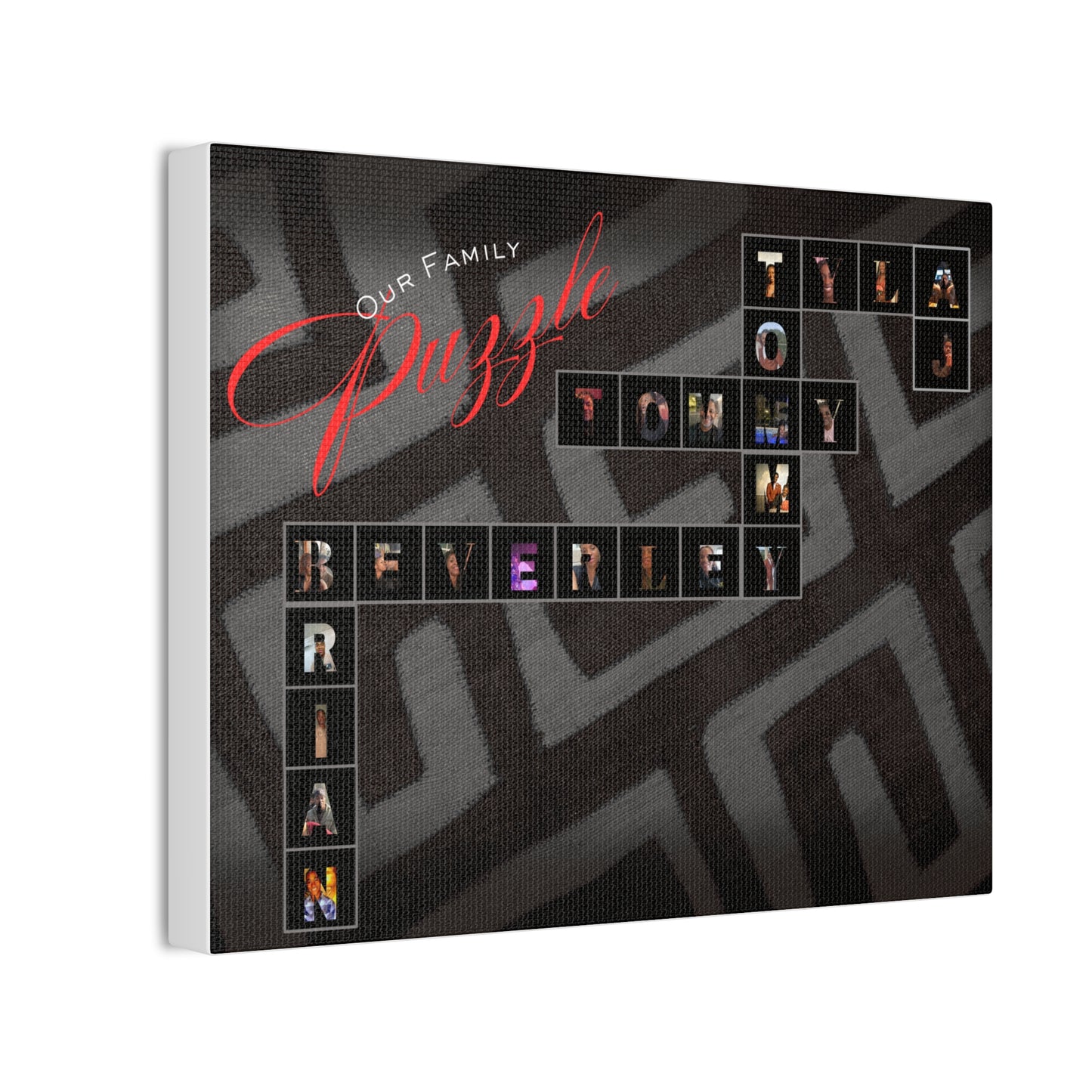 Our Family Puzzle - Personalized Family Puzzle Canvas Print, Custom Wall Art, Unique Keepsake