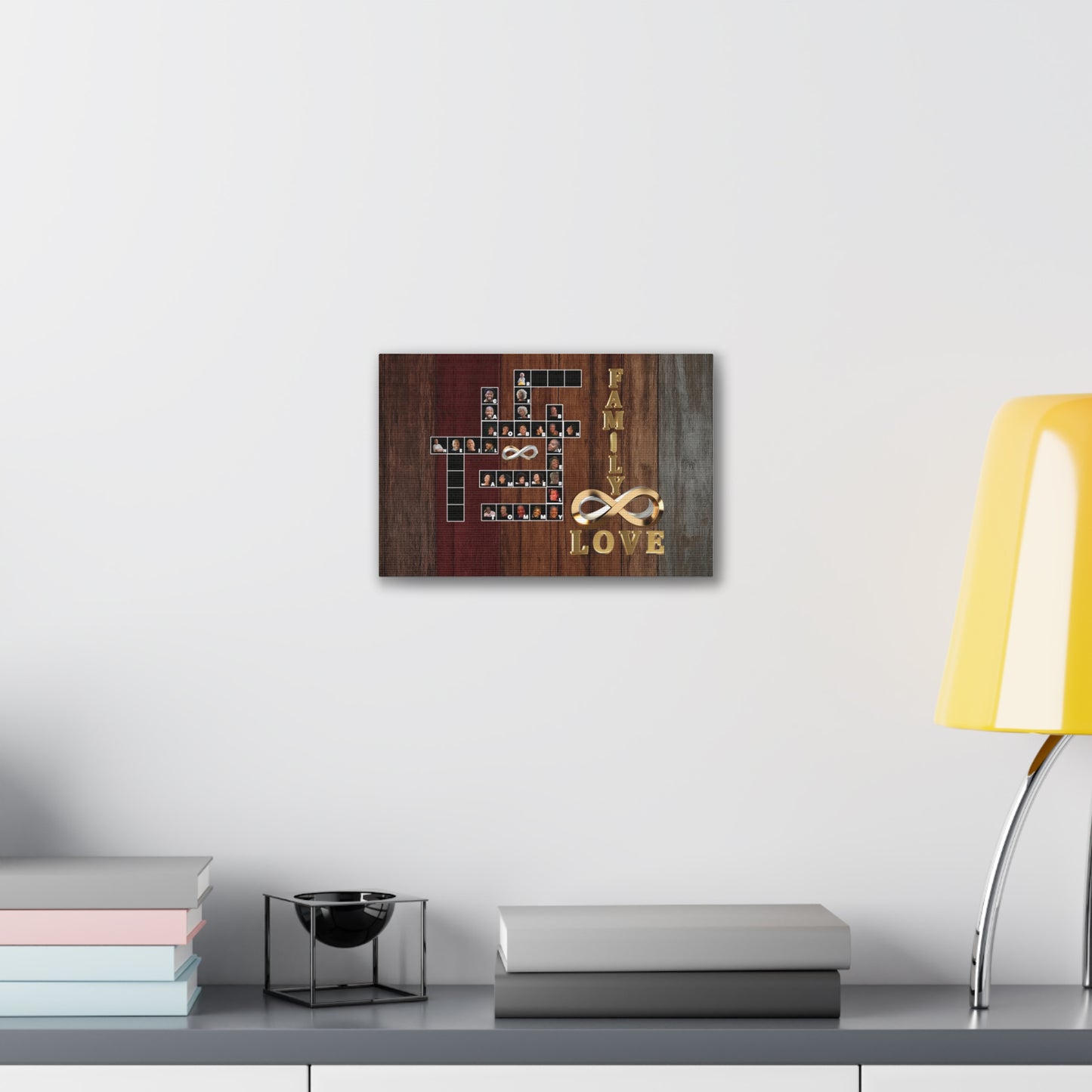 Family Crossword Puzzle Love Canvas Art, Personalized Family Portrait