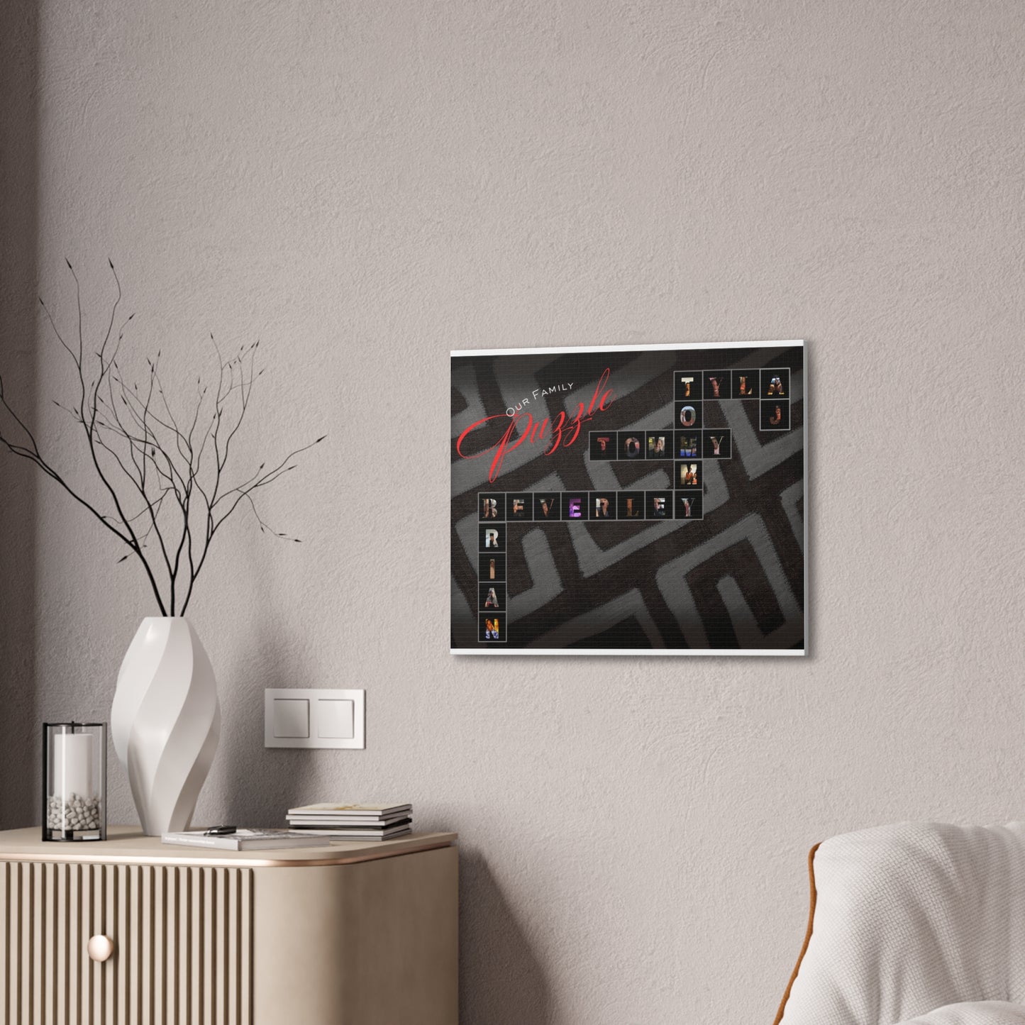 Our Family Puzzle - Personalized Family Puzzle Canvas Print, Custom Wall Art, Unique Keepsake