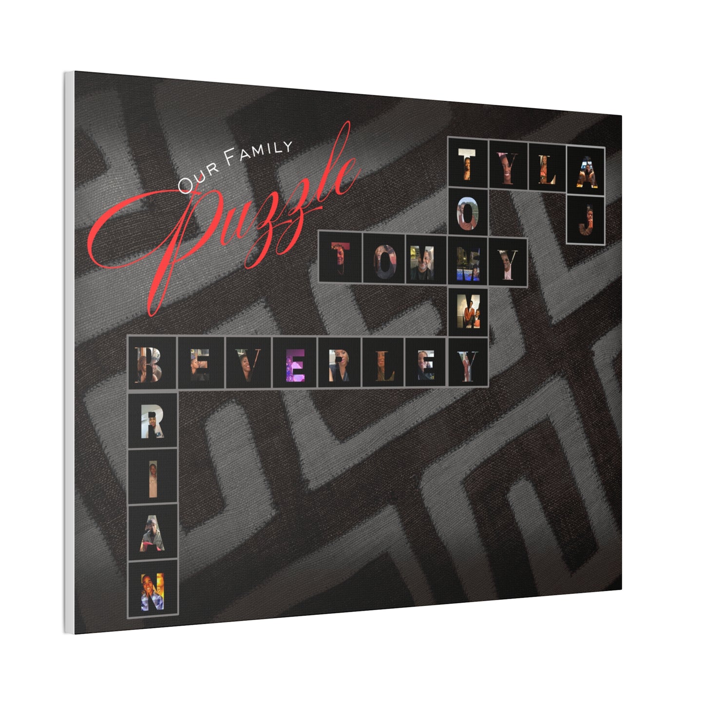 Our Family Puzzle - Personalized Family Puzzle Canvas Print, Custom Wall Art, Unique Keepsake