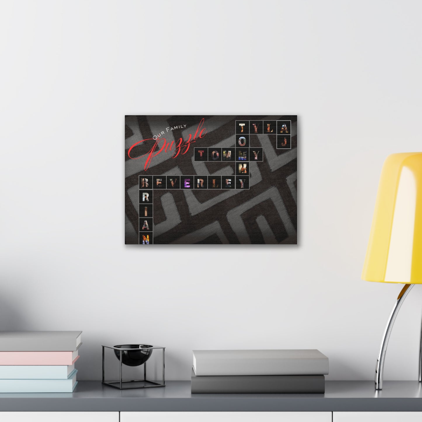 Our Family Puzzle - Personalized Family Puzzle Canvas Print, Custom Wall Art, Unique Keepsake