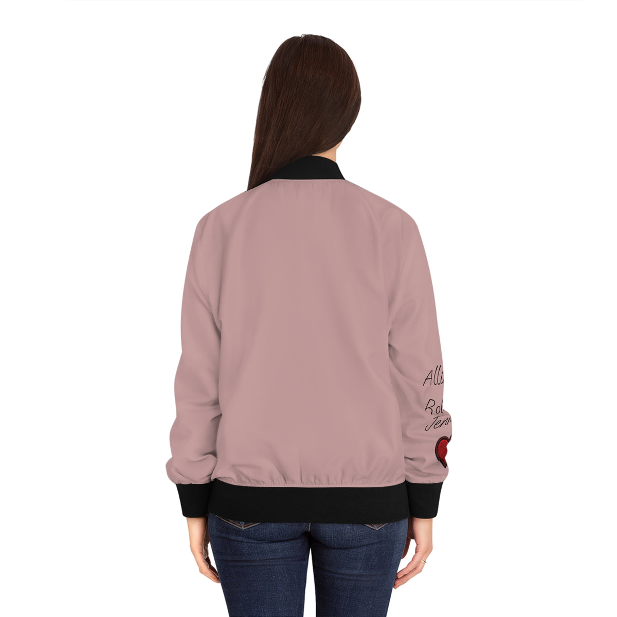 Women's Mom Love Heart Bomber Jacket