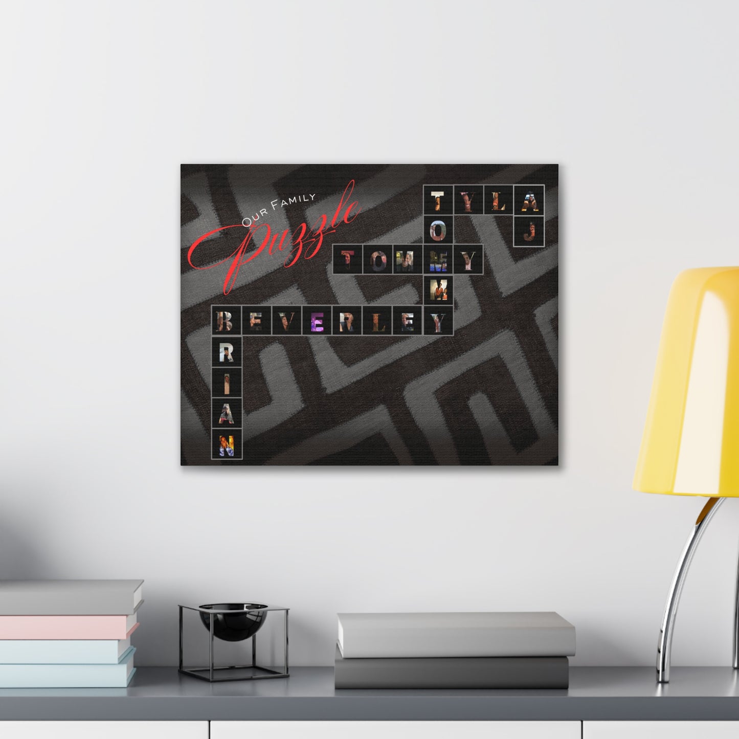 Our Family Puzzle - Personalized Family Puzzle Canvas Print, Custom Wall Art, Unique Keepsake