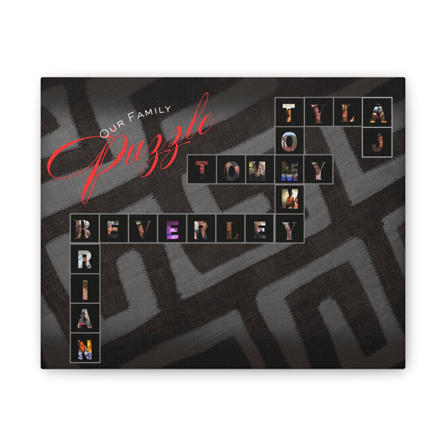 Our Family Puzzle - Personalized Family Puzzle Canvas Print, Custom Wall Art, Unique Keepsake