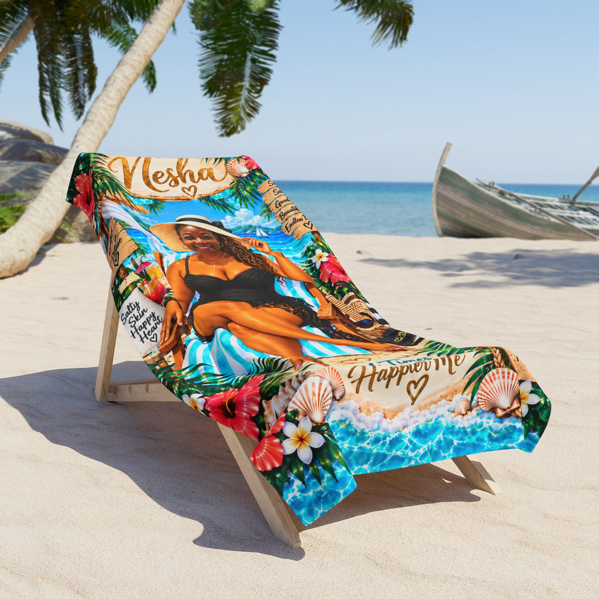 Me and My Hat2 - Personalized Beach Towel