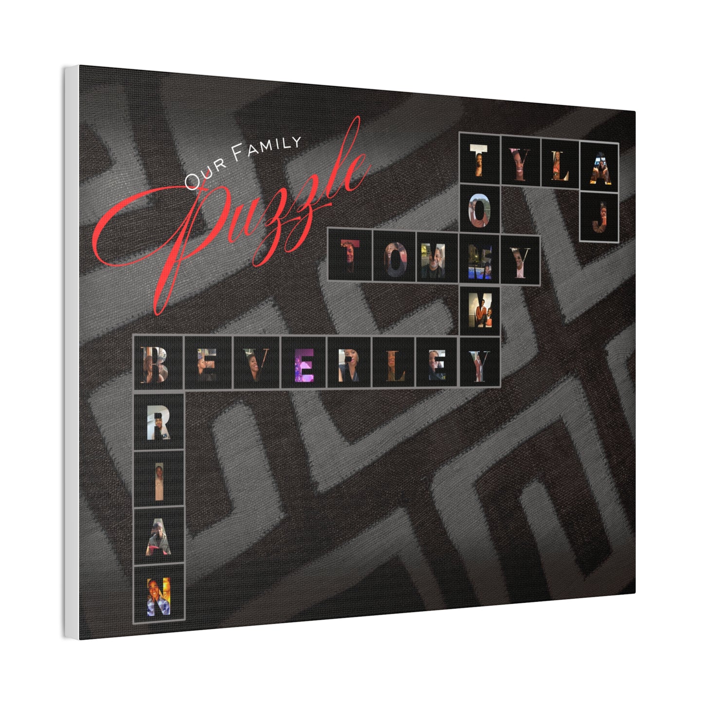 Our Family Puzzle - Personalized Family Puzzle Canvas Print, Custom Wall Art, Unique Keepsake