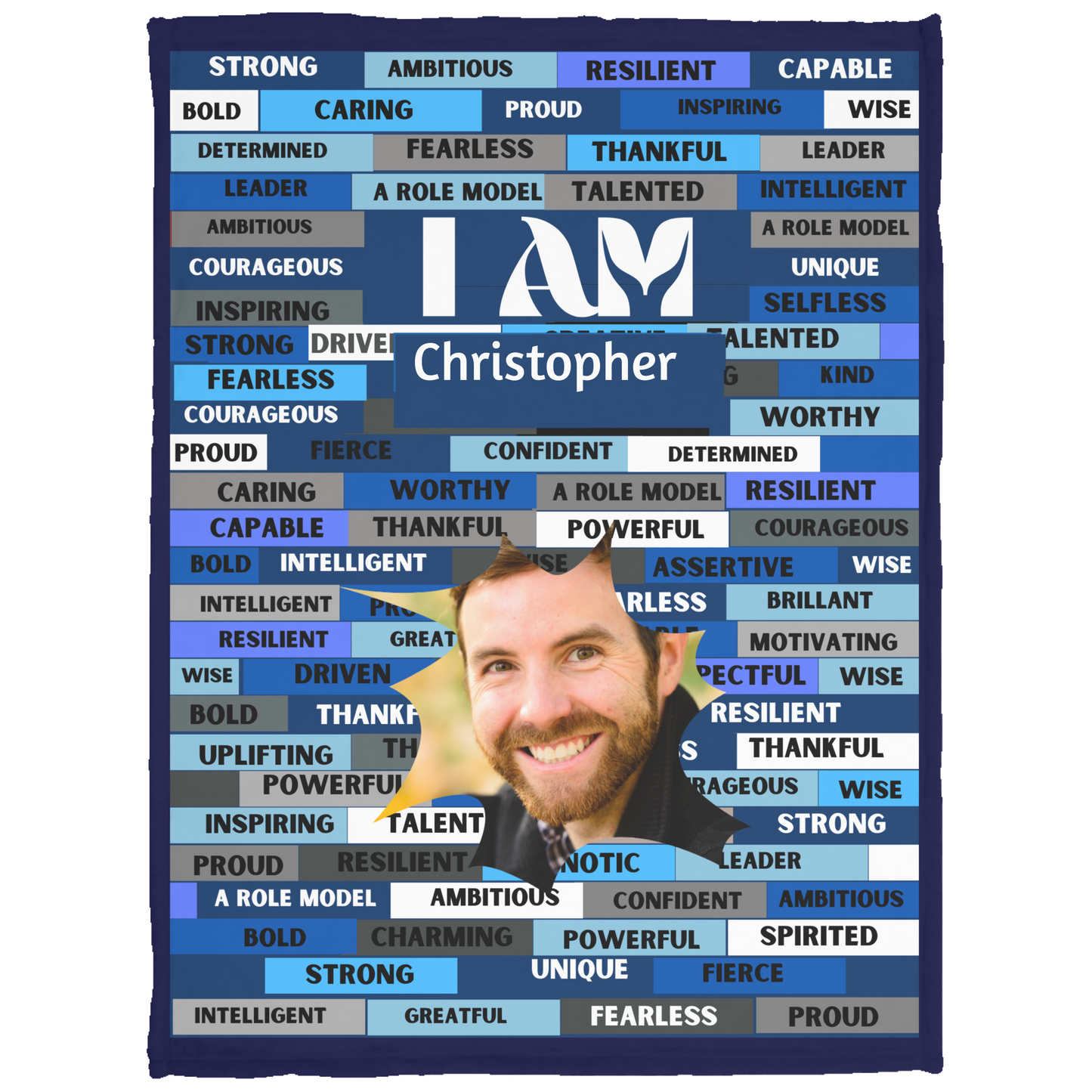 Personalized Courage Blanket, ‘I AM’ Comfy Motivational Blanket