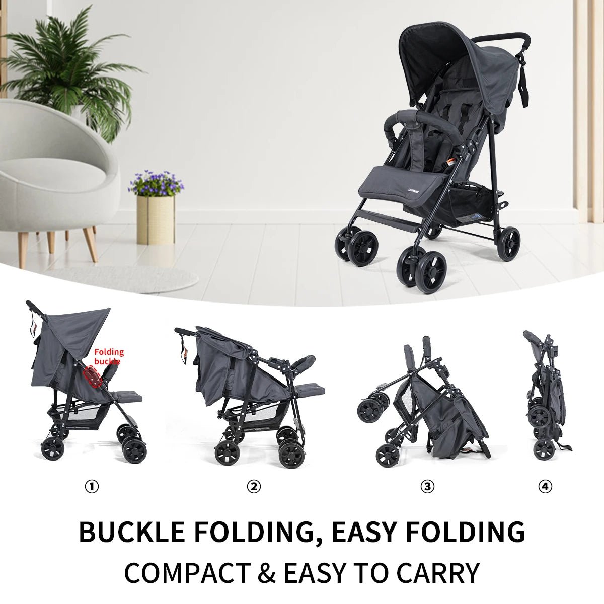 2 - in - 1 baby stroller, foldable, with sunshade included | - BeeBeeBuys