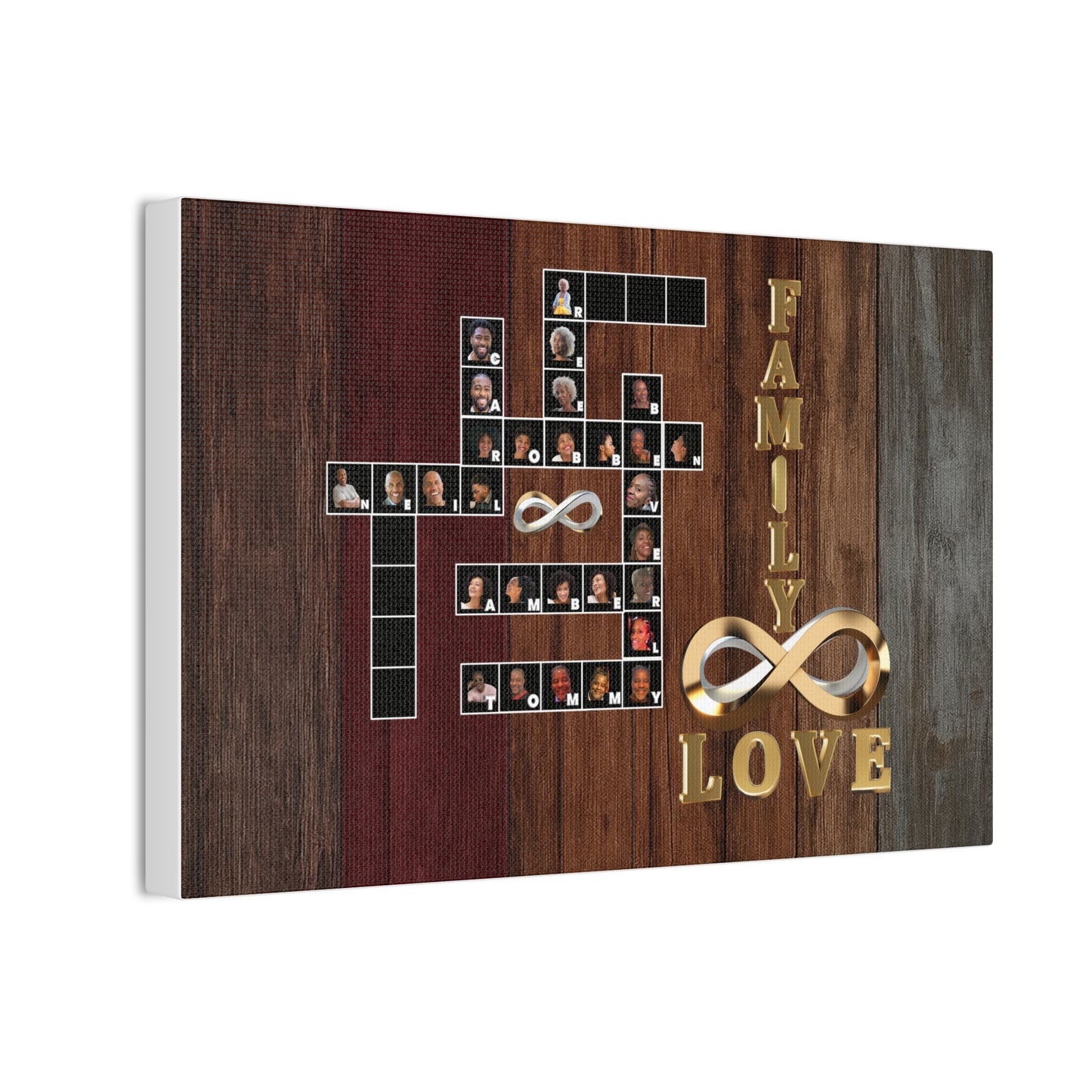 Family Crossword Puzzle Love Canvas Art, Personalized Family Portrait
