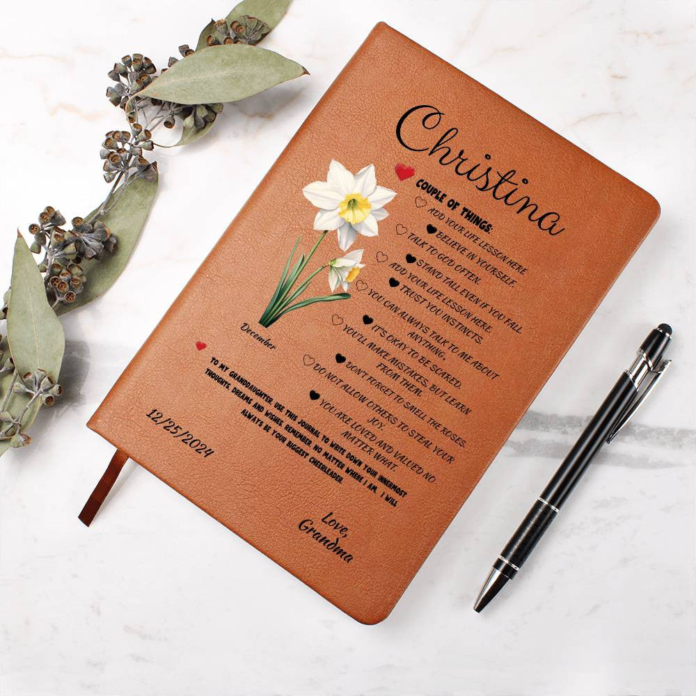 Personalized Name Granddaughter Journal, Birth Flower Journal