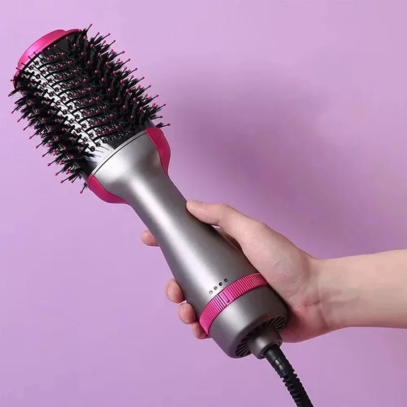 3 - in - 1 Hot Air Comb Fluffy Comb Without Damaging Hair Dry And Wet Roll Straight Dual - Use - BeeBeeBuys