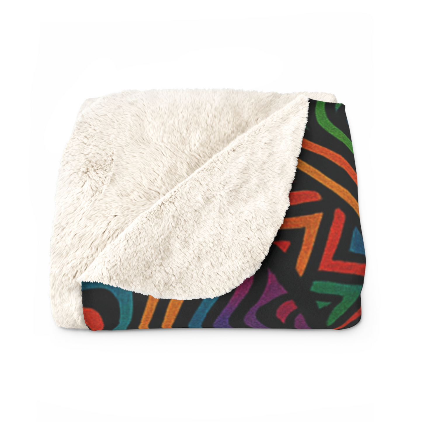 African Print Sherpa Fleece Blanket - Personalized
