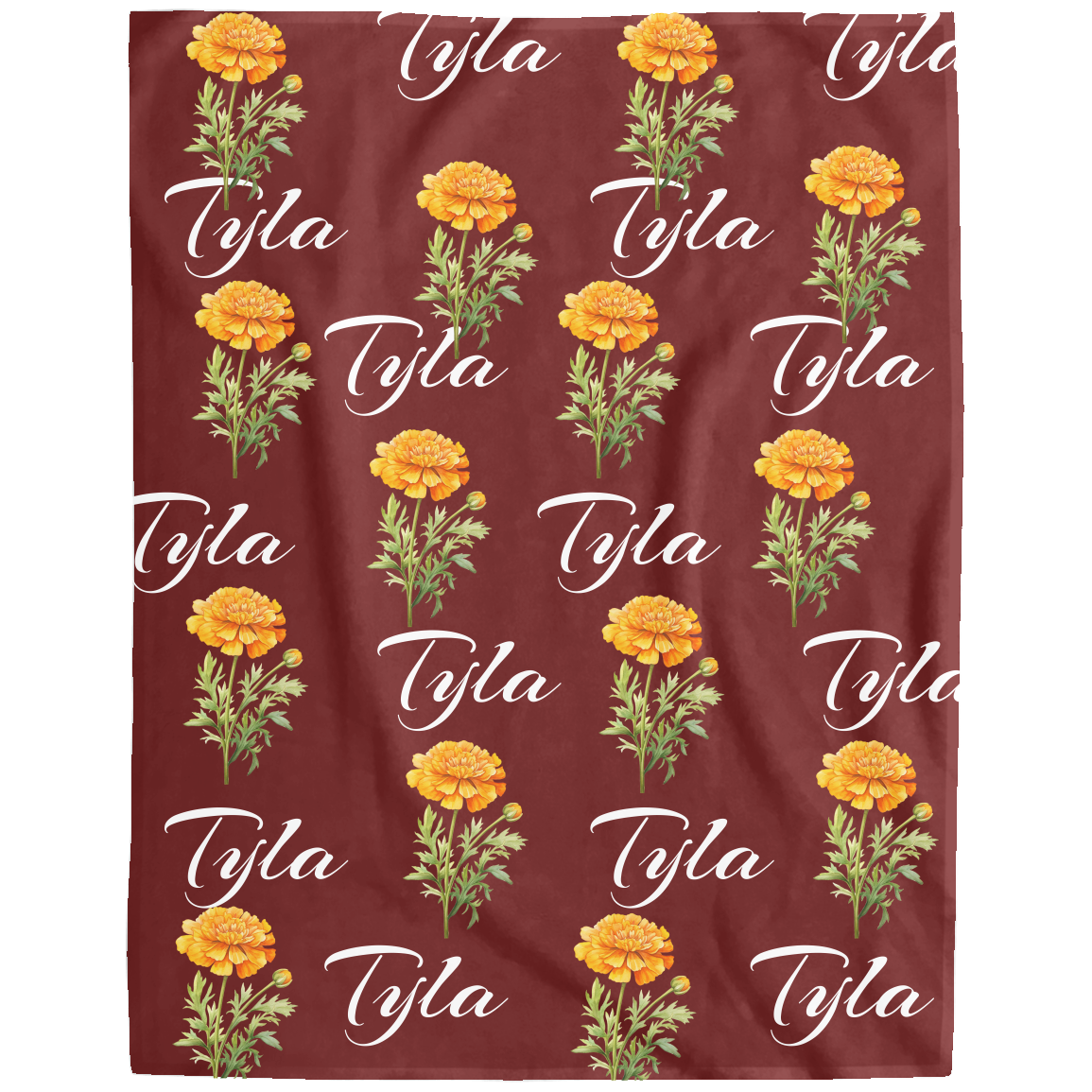Personalized Birth flower /Name Blanket - VPL Cozy Plush Fleece Blanket 10 %