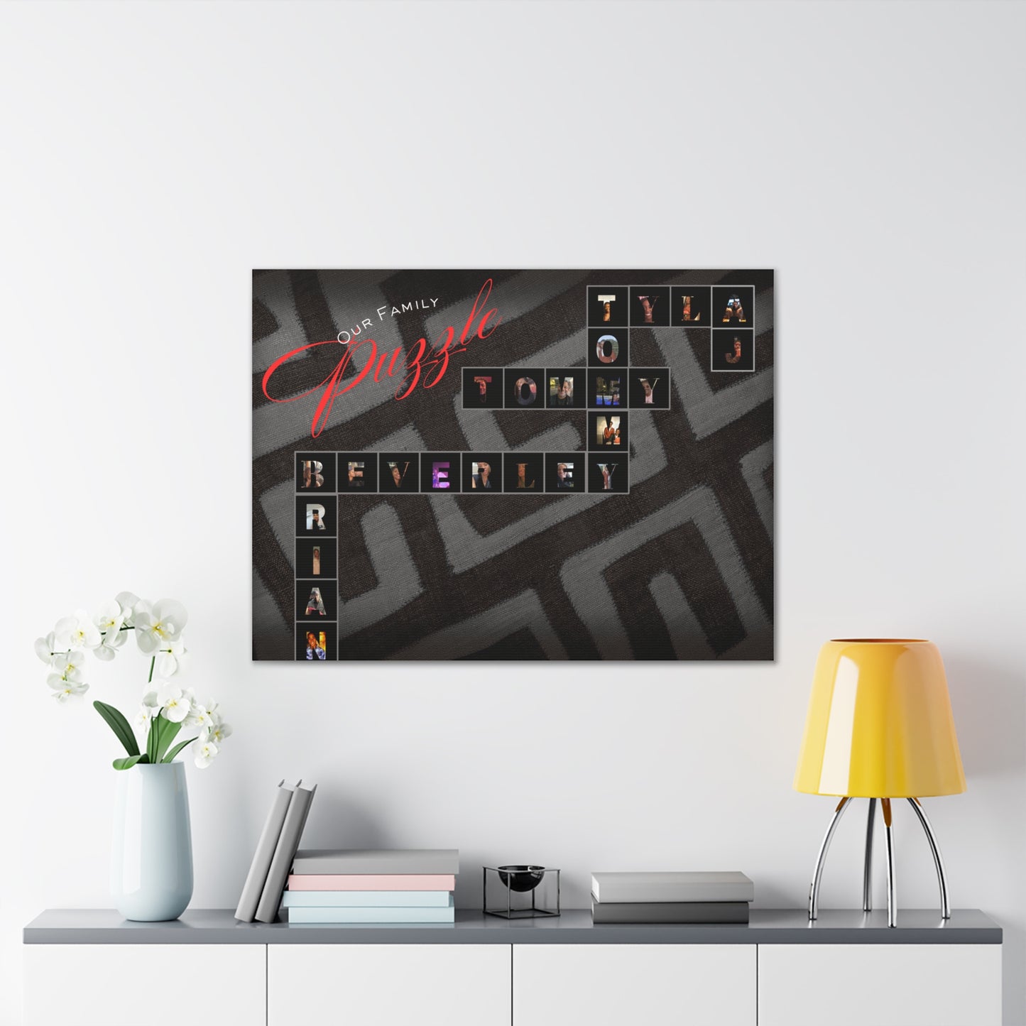 Our Family Puzzle - Personalized Family Puzzle Canvas Print, Custom Wall Art, Unique Keepsake