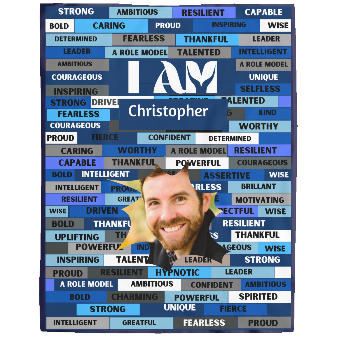 Personalized Courage Blanket, ‘I AM’ Comfy Motivational Blanket