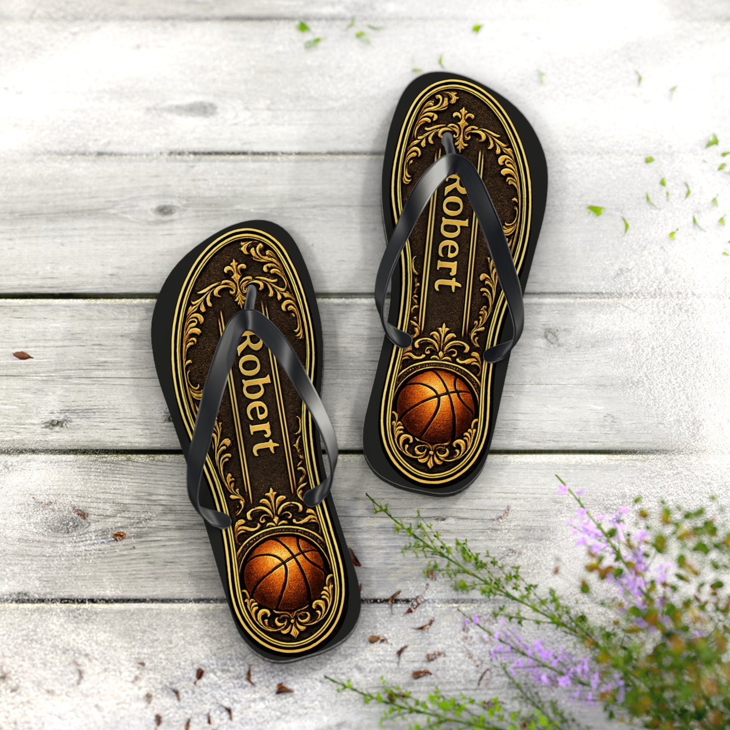 Personalized Men's Vintage Flip Flop Lounge Sandals - variety of styles