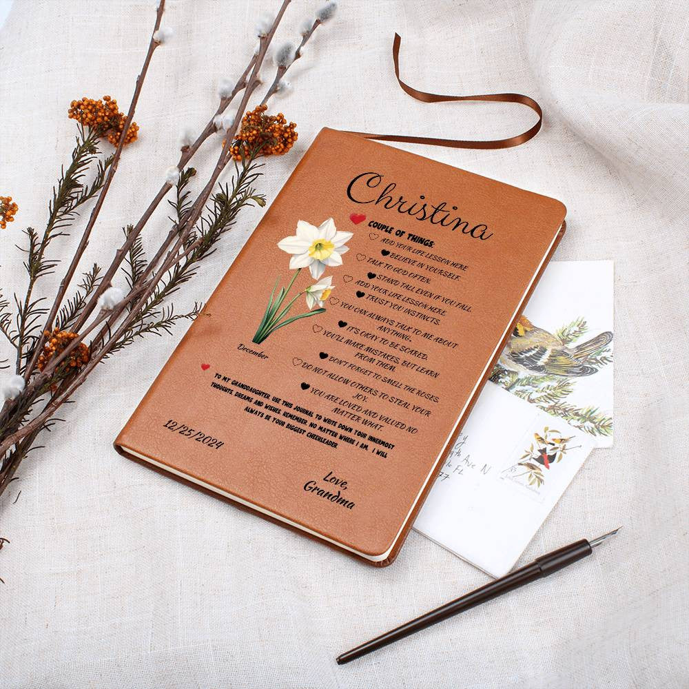 Personalized Name Granddaughter Journal, Birth Flower Journal