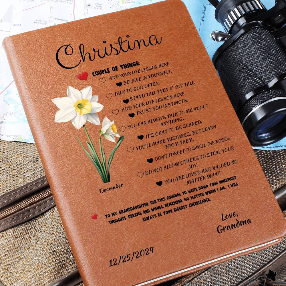 Personalized Name Granddaughter Journal, Birth Flower Journal