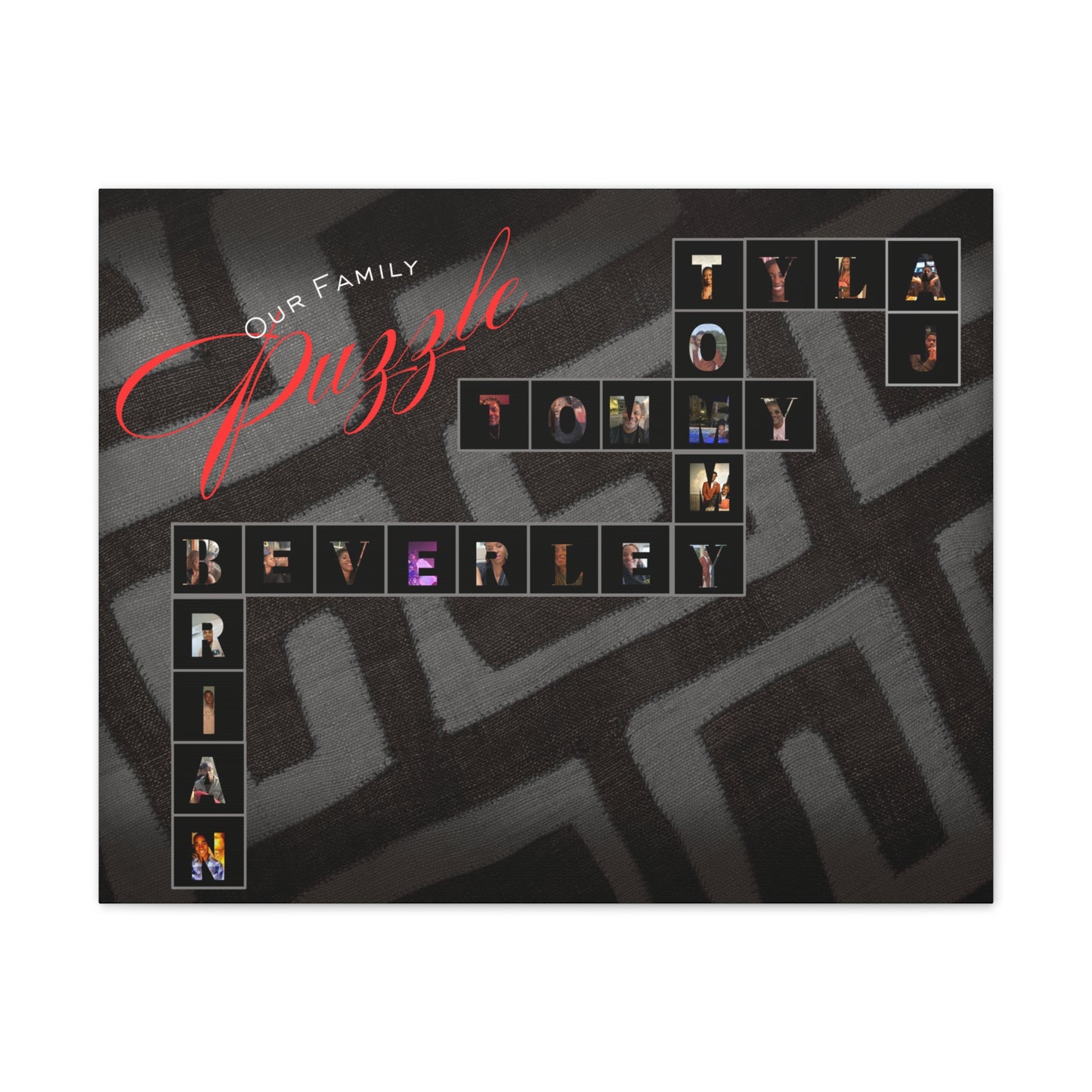 Our Family Puzzle - Personalized Family Puzzle Canvas Print, Custom Wall Art, Unique Keepsake