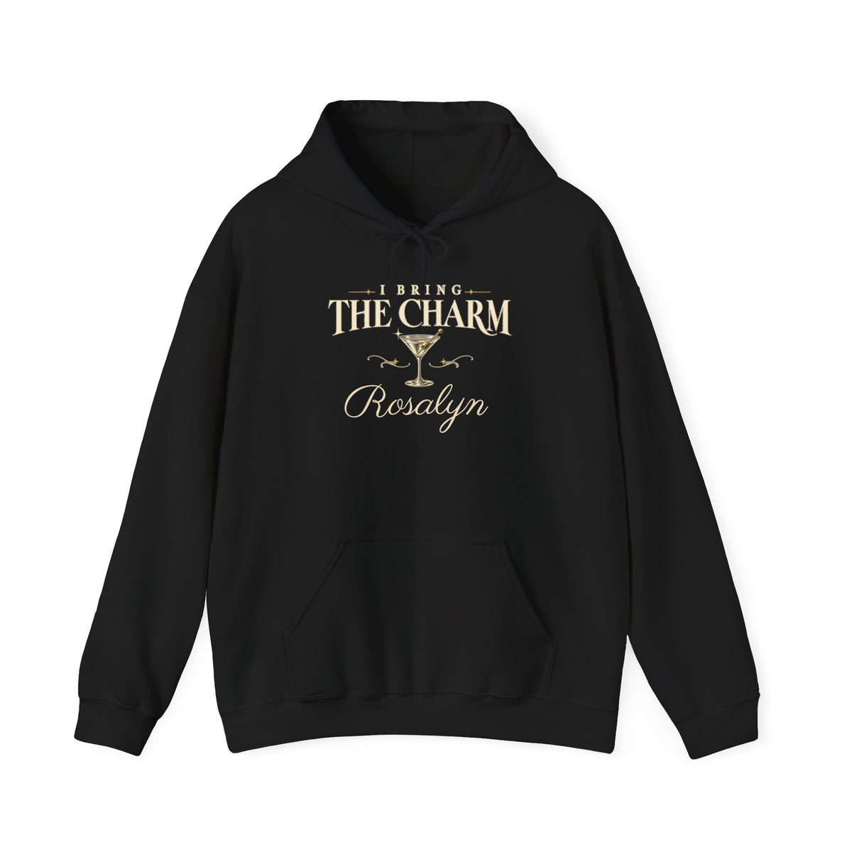 Couples hoodie "Bring the Charm, Bring the Alibi" - Personalize it with your name