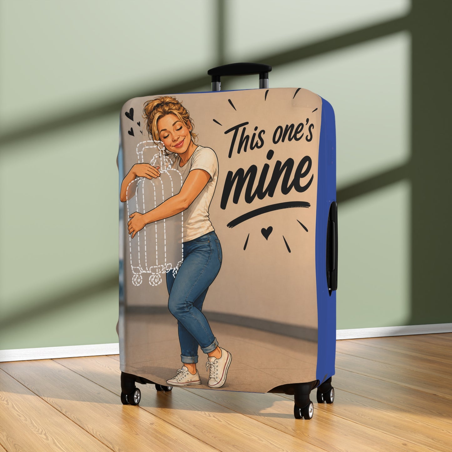 Personalized "Likeness of you" Luggage Cover - "This One's Mine" Cute Travel Suitcase Protector