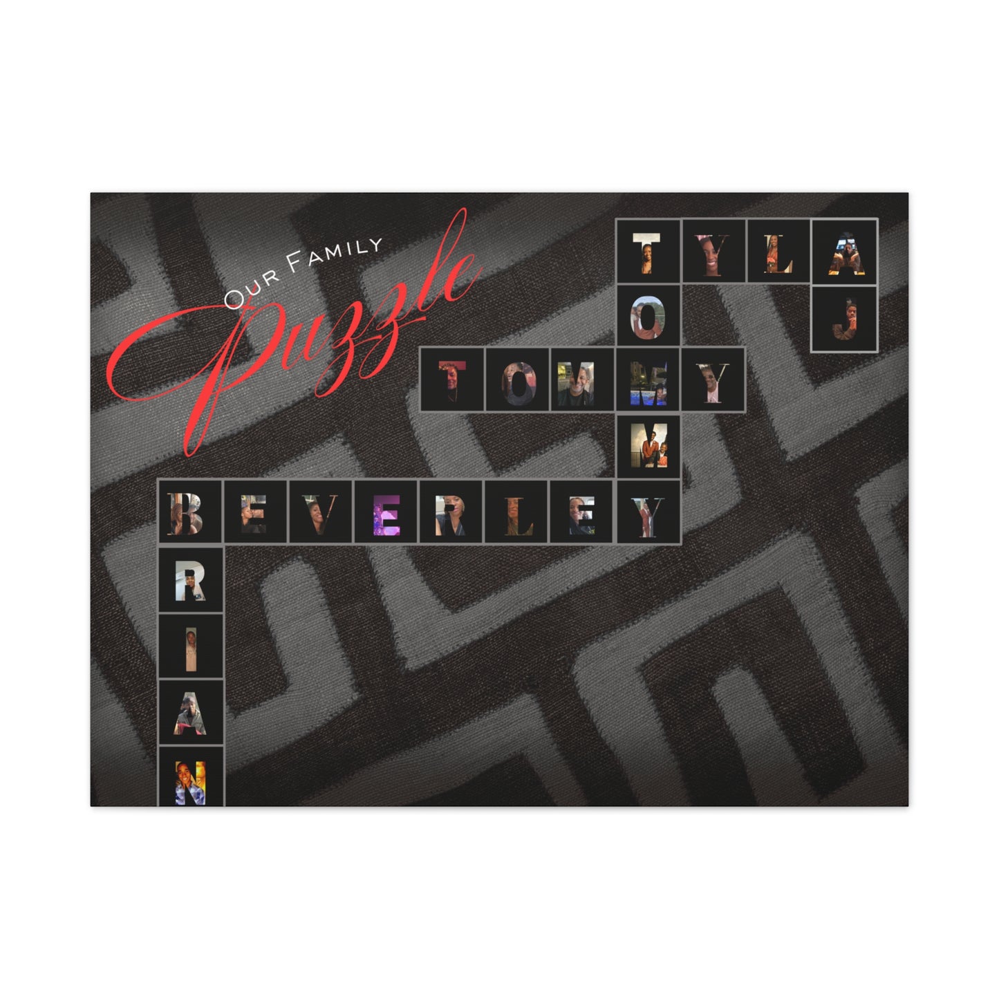 Our Family Puzzle - Personalized Family Puzzle Canvas Print, Custom Wall Art, Unique Keepsake