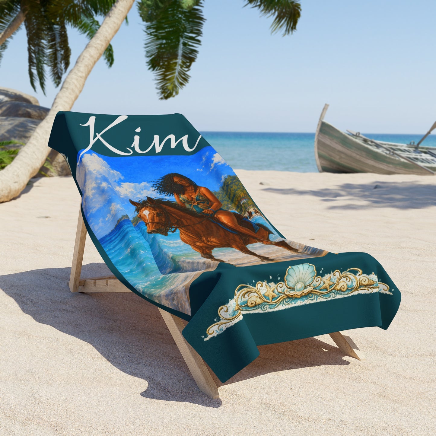 Riding the Shore - Personalized Beach Towel