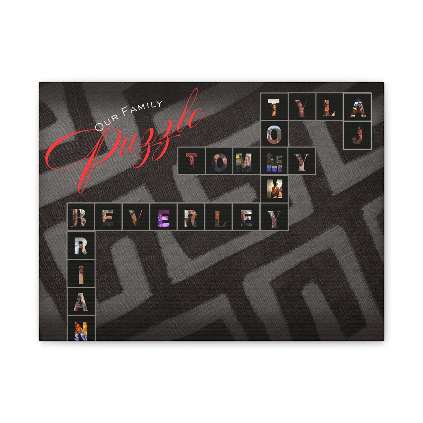 Our Family Puzzle - Personalized Family Puzzle Canvas Print, Custom Wall Art, Unique Keepsake
