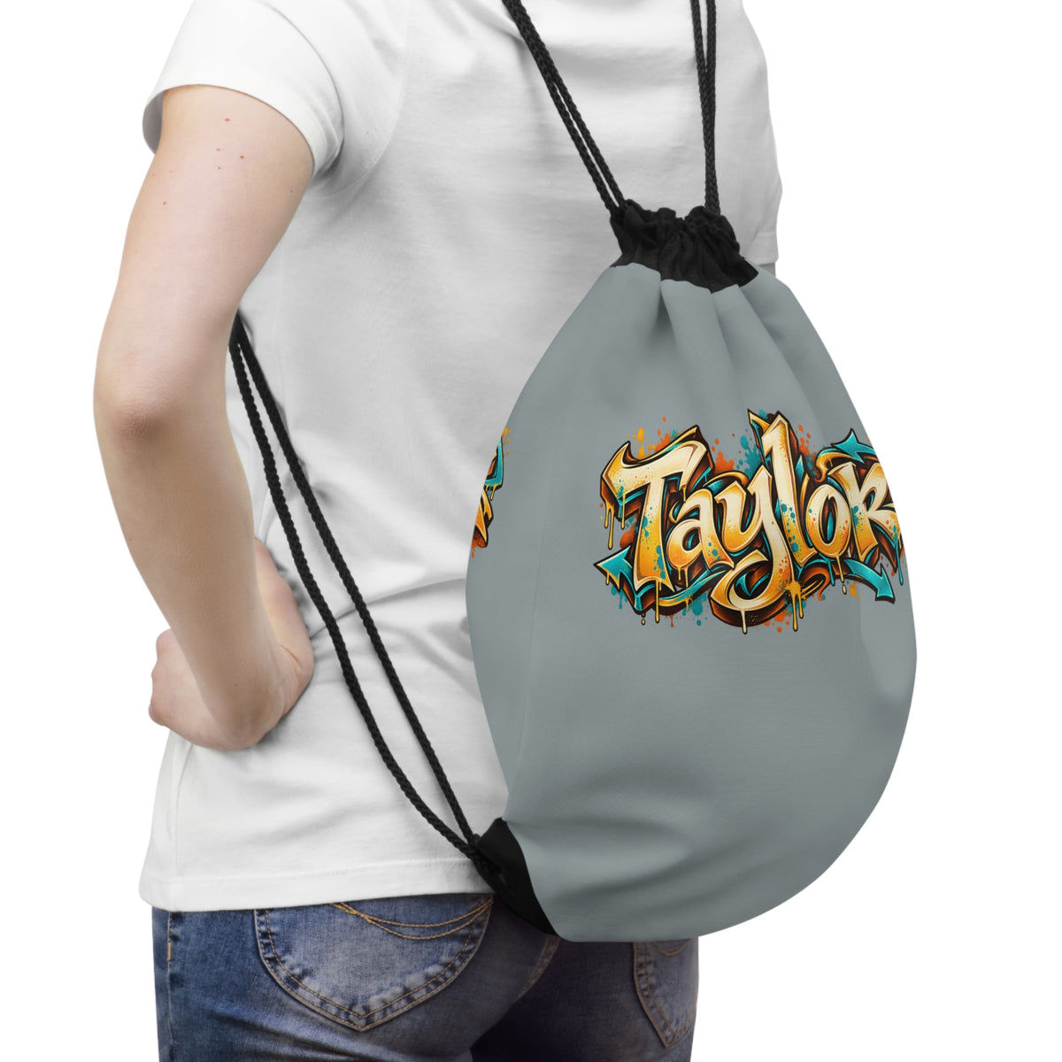 Copy of Copy of Graffiti Drawstring Bag - Colorful Street Art Cinch Sack - Personalize it with your name!