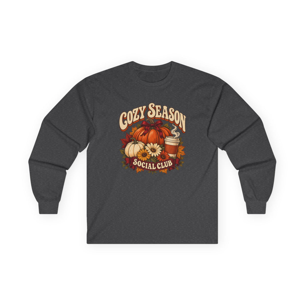 Cozy Season Social Club Pumpkin Long Sleeve Tee - Not personalizable
