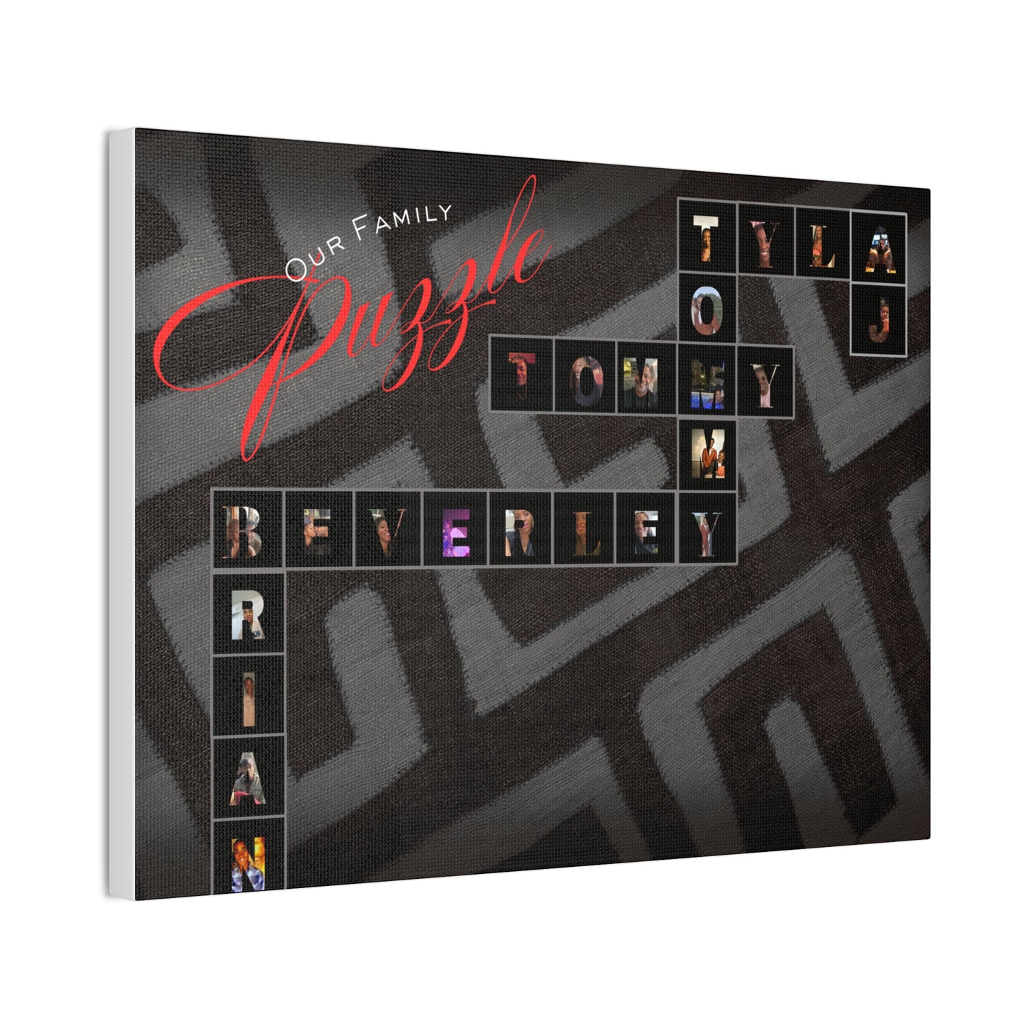 Our Family Puzzle - Personalized Family Puzzle Canvas Print, Custom Wall Art, Unique Keepsake