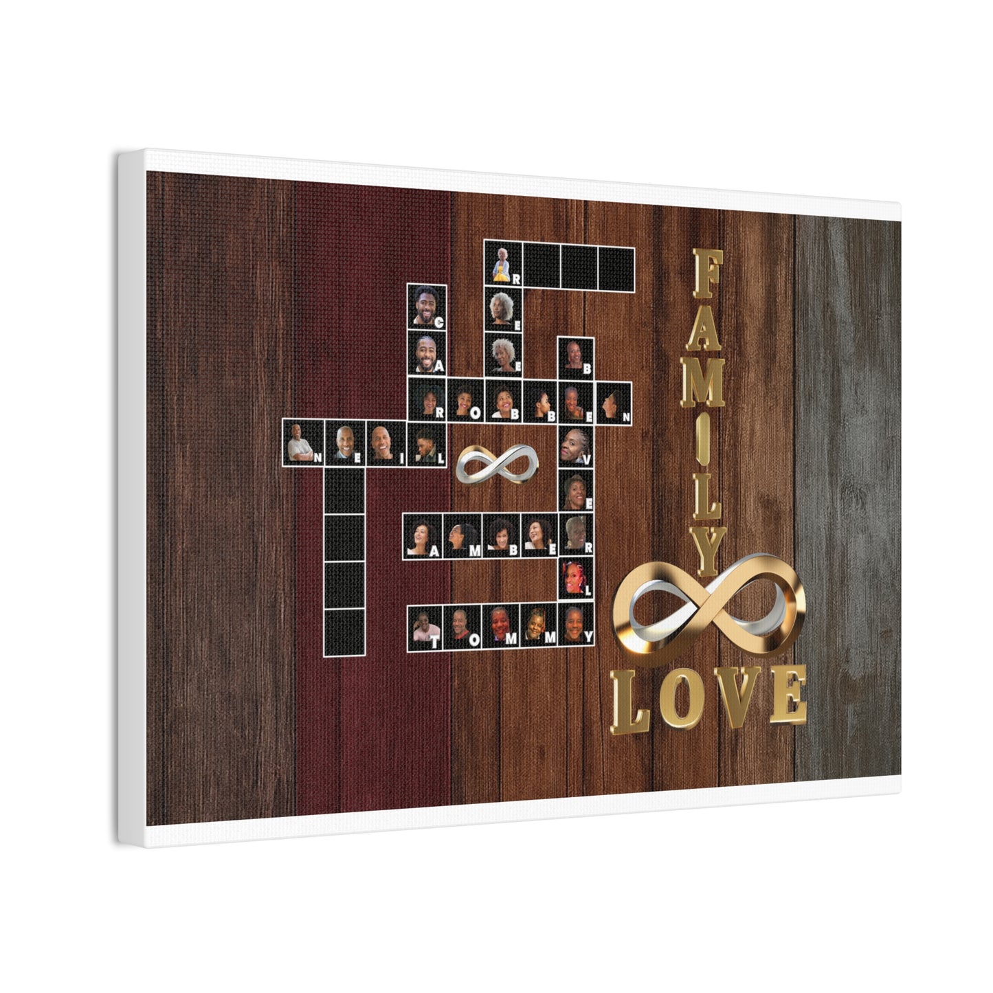 Family Crossword Puzzle Love Canvas Art, Personalized Family Portrait
