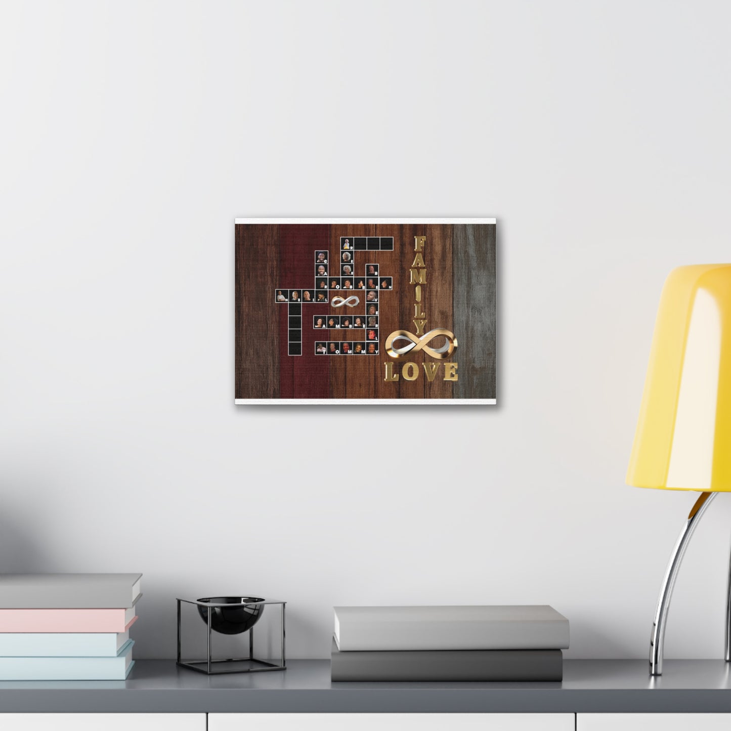 Family Crossword Puzzle Love Canvas Art, Personalized Family Portrait