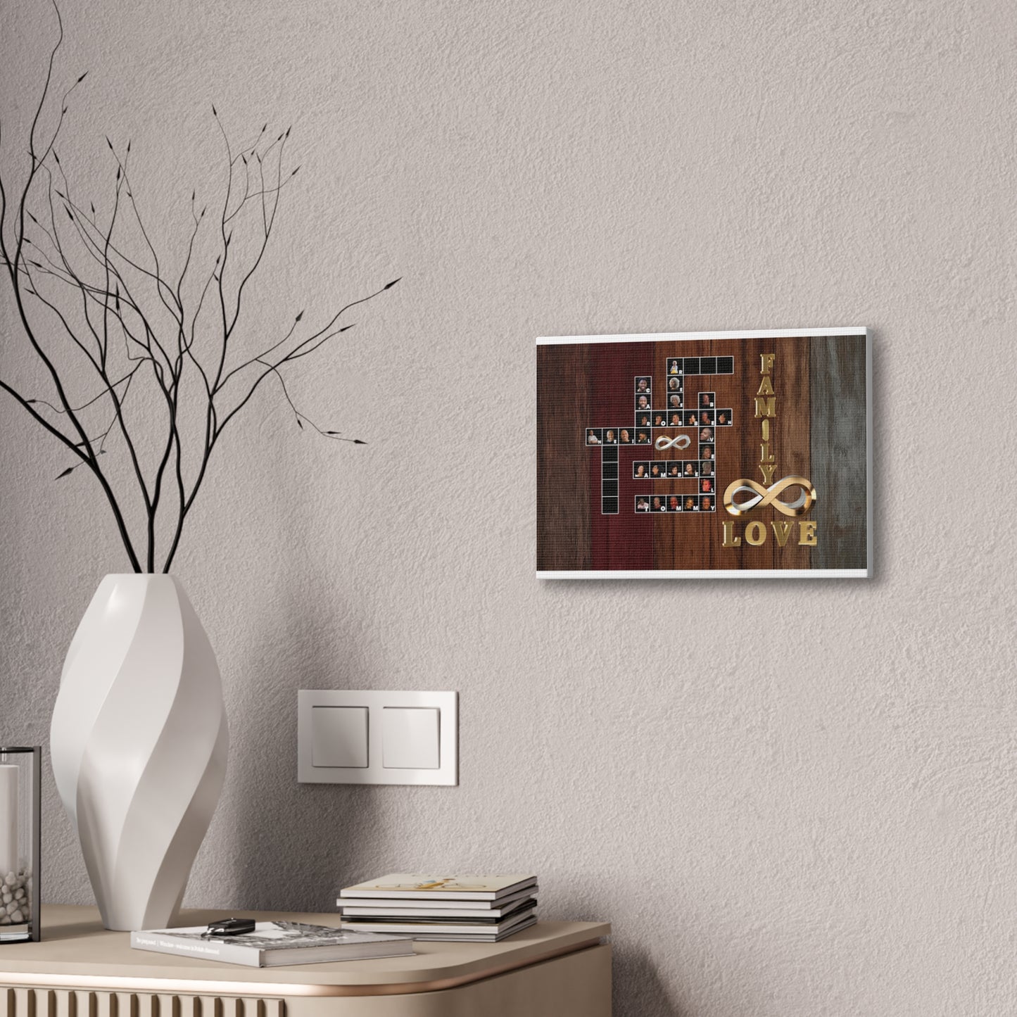 Family Crossword Puzzle Love Canvas Art, Personalized Family Portrait