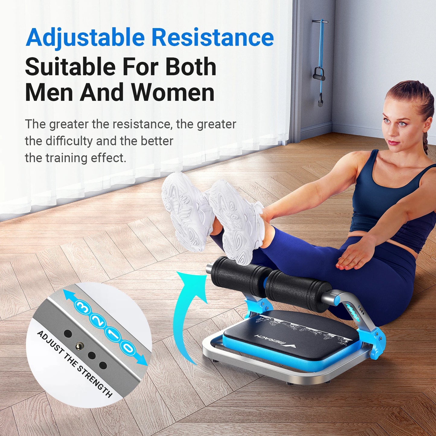 MERACH Ab Machine for Stomach Workout with 3 Adjustable Resistance&Automatic Rebound,Sit Up Machine with 330 LBS Weight Capacity