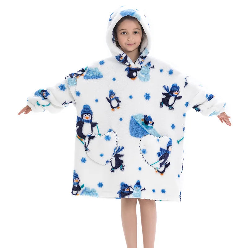 Oversized Blanket HoodieSweatshirt for Kids Snuggle