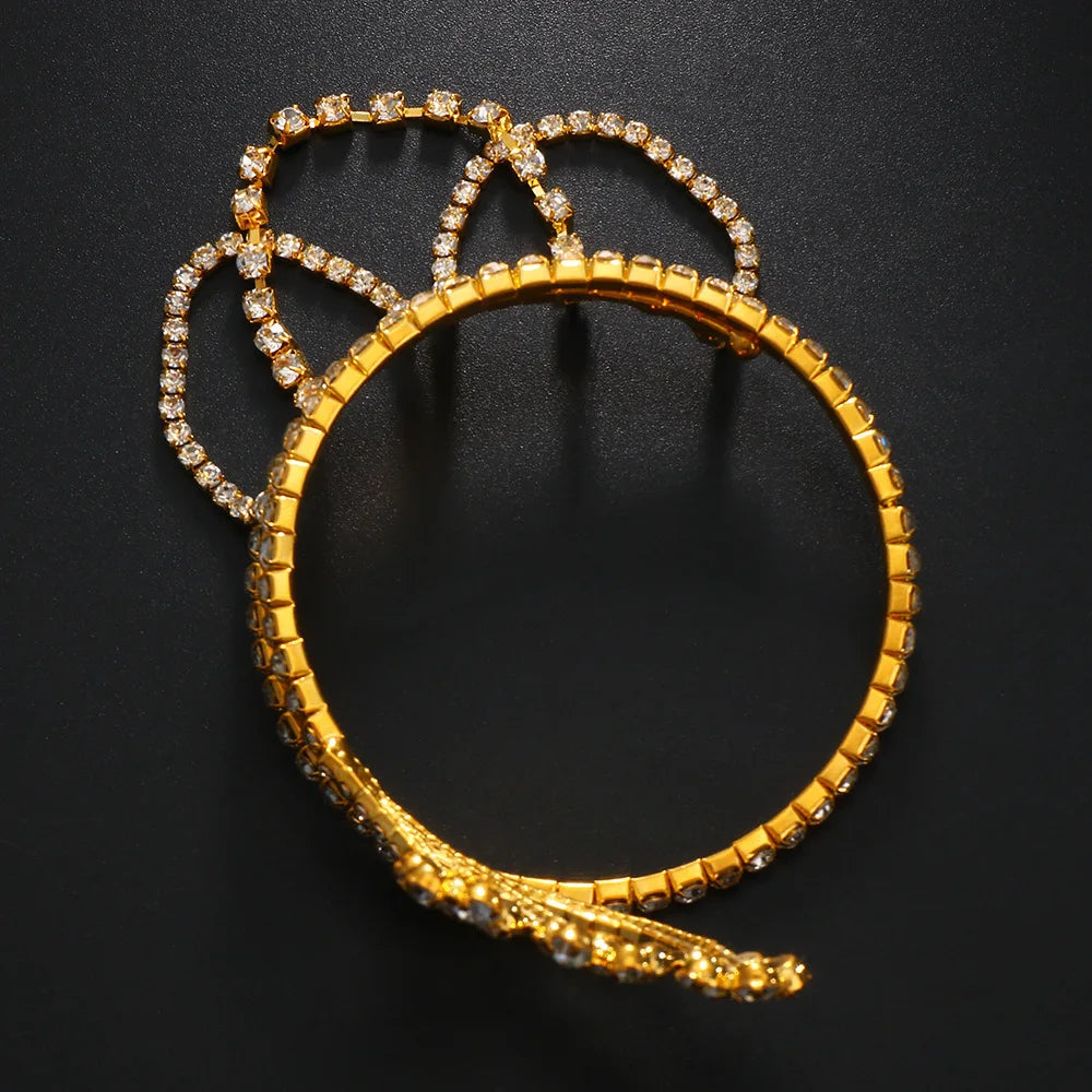 Stonefans Flower Arm Chain Jewelry Women Rhinestone Bracelet