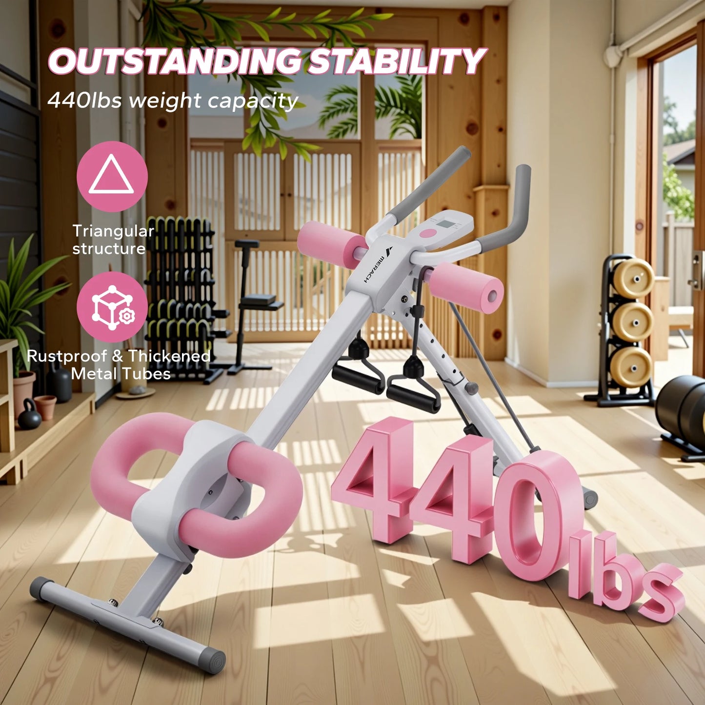 MERACH Ab Machine Adjustable Trainer Workout Abdominal Exercise Machine Core Ab Exercise System Trainer