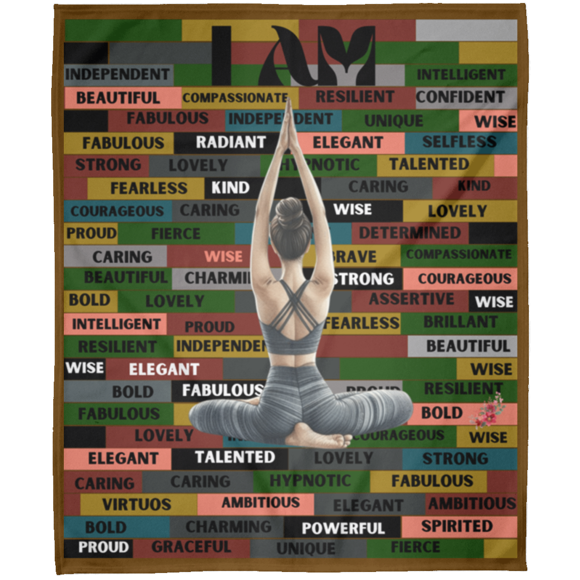 I AM Comfy Motivational Blanket, Soft Fleece Yoga Blanket