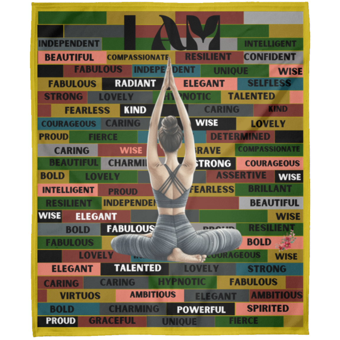I AM Comfy Motivational Blanket, Soft Fleece Yoga Blanket