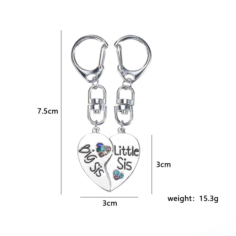 2 Pcs-Set Big Sister Little Siste Keychain