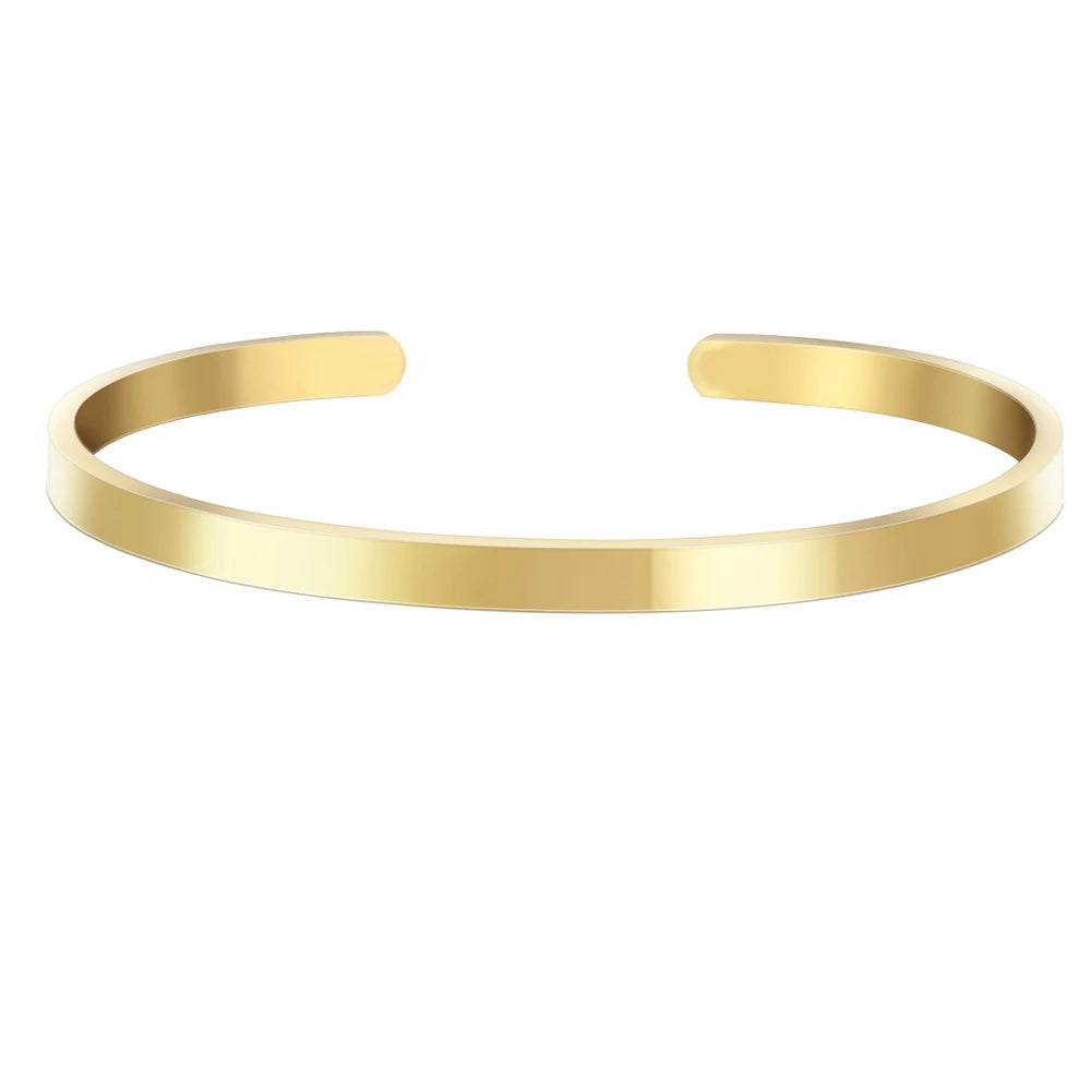 Mantra Bangle Cuff Stainless Steel